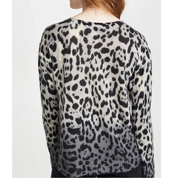 360 Cashmere Lauren Leopard Print OVERSIZED Ombré Sweater Fits like S/M - Picture 6 of 10